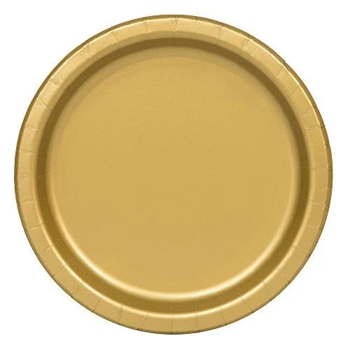 Gold Disposable Dinner Plates 9 Inch Pack of 16 Elegant Party Tableware