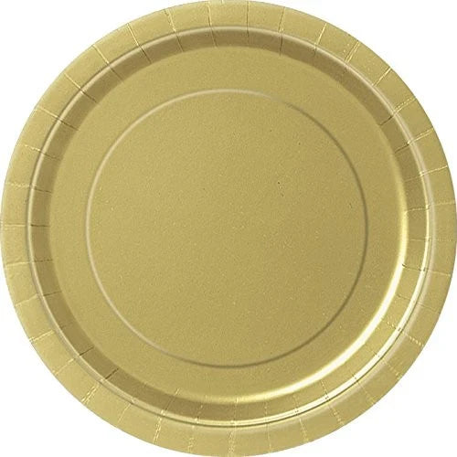 Gold Disposable Dinner Plates 9 Inch Pack of 16 Elegant Party Tableware